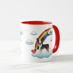 Tigervlek en Witte Boston Terrier Regenboog Herden Mok