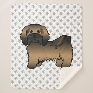 Tigervlekken Havanese Mooie Cartoon Hond Illustrat Sherpa Deken