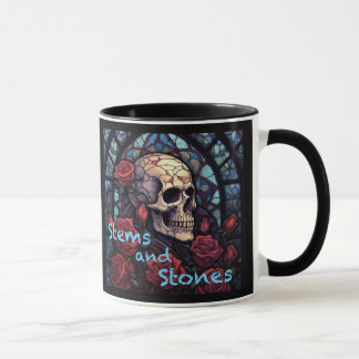 Tiges et pierres Crâne et Rose café Mug