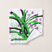 Tiges Vertes Fleurs Violettes (Gant de toilette)