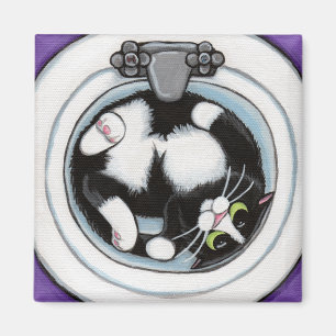 Tight Fit v.3 - Whimsical Cat Magnet Magneet