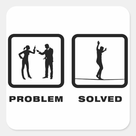 Tightrope Walking Vierkante Sticker (Voorkant)