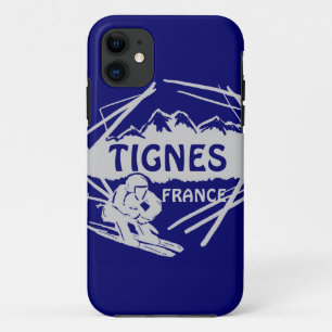 Tignes France blauw grijs ski logo iphone 5 hoesje