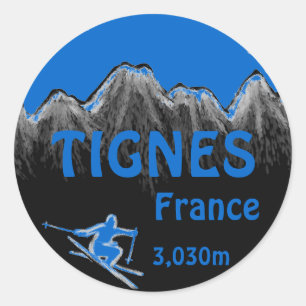 Tignes France logo bleu logo art autocollants