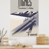 Tignes, Frankrijk ski-reisposter Poster (Keuken)