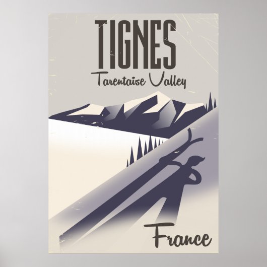 Tignes, Frankrijk ski-reisposter Poster (Voorkant)
