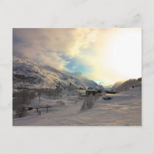 Tignes Les Bois Winter Sunrise Briefkaart
