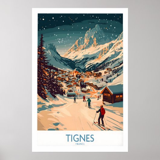 Tignes Wall Art Affiche de Ski 1 (Devant)