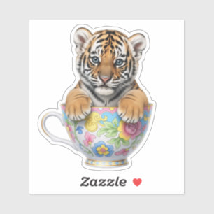 Tigre Bébé Mignon en Autocollant Vinyle Personnali