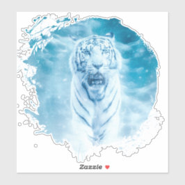 Tigre Blanc Animal Vie Sauvage Jungle Nature Sticker