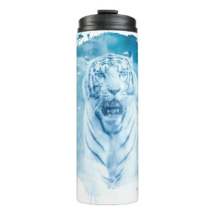Tigre Blanc Animal Vie Sauvage Jungle Nature Thermosbeker