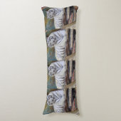 Tigre Blanc Collage Multimédia – Élégant Coussin d (Devant (Vertical))
