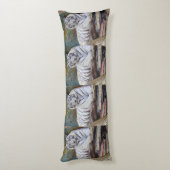 Tigre Blanc Collage Multimédia – Élégant Coussin d (Dos (Vertical))