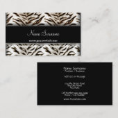 Tigre blanc et Carte de visite noir (Devant / Derrière)