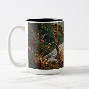 Tigre blanc et harpe dorée Mug – Harmonie sylvestr