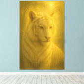 Tigre Blanc Majestueux – Impression d'Art Fin (Insitu (Plancher de Bois))