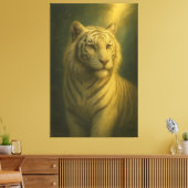 Tigre Blanc Majestueux – Impression d'Art Fin (Insitu(Salon))