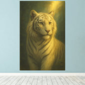 Tigre Blanc Majestueux – Impression d'Art Fin (Insitu (Plancher de Bois))