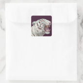 Tigre Blanc Pose Féroce – Autocollant (Sac)