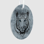 Tigre blanc sur l'arrière - plan en verre de Frost (devant)