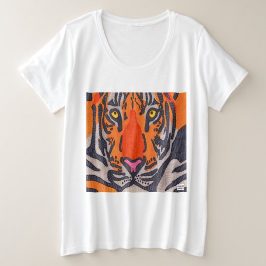 Tigre (blanc) - T-shirt plus taille femme (Design devant)
