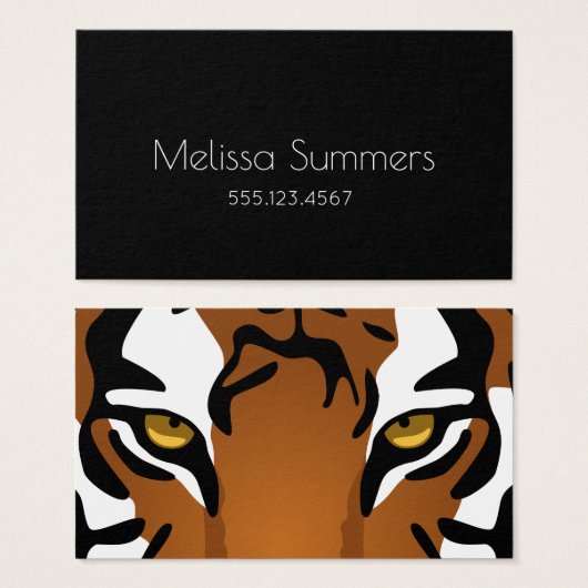 Tigre, chat sauvage sur noir (Devant & derrière)