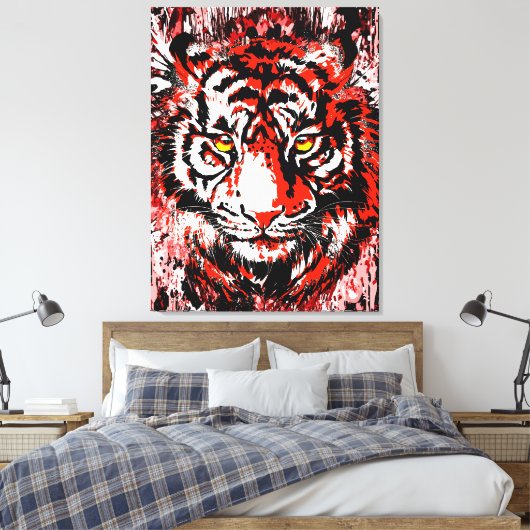 Tigre coloré toile Impression | L'art du tigre col (Insitu(Chambre))