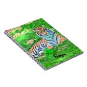 Tigre d'Amur en carnet Spiral vert (Côté Droit)