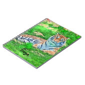 Tigre d'Amur en carnet Spiral vert (Côté gauche)