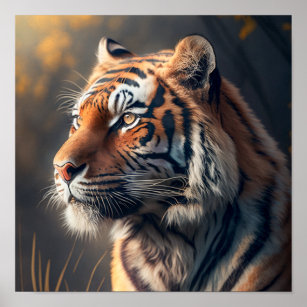 Tigre dans la nature Poster Papier (Matte) 12" x 1