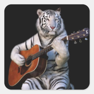 Tigre dans le noir – Autocollant minimaliste