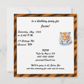 Tigre dans les couleurs Invitation d'anniversaire (Dos)