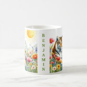 Tigre d'aquarelle de printemps - Mug d'enfant (Centre)