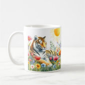 Tigre d'aquarelle de printemps - Mug d'enfant (Gauche)