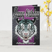 Tigre de carte d'anniversaire (Fleur jaune)