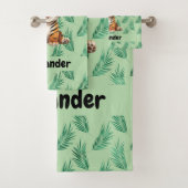 Tigre de dessin mignon sur Feuilles tropicaux (En situation)