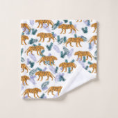 Tigre de la jungle sur la serviette de bain blanch (Gant de toilette)