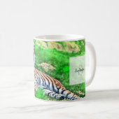 Tigre de l'Amour sur Mug Vert (Devant droit)