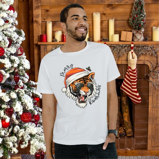 Tigre de Noël | Merry Roarmas T-shirt de vacances