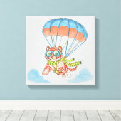 Tigre de parachute en toile extensible (Insitu (Plancher de Bois))