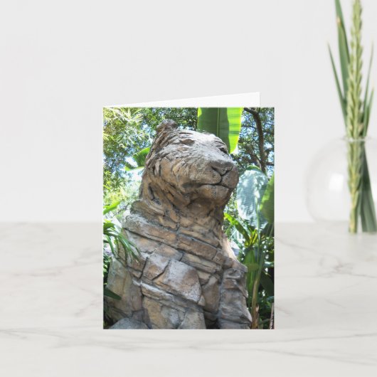 Tigre de pierre sur une carte blanche (Devant)
