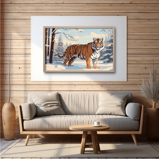 Tigre de Sibérie à Woods - Poster de l'Ai