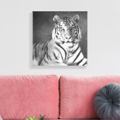 Tigre de Sibérie en noir et blanc - Toile (Insitu(Salon))