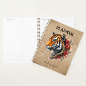 Tigre de Steampunk avec illustration Rose. (Devant avec enveloppe)