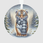 Tigre debout dans une écharpe rayée (dos)