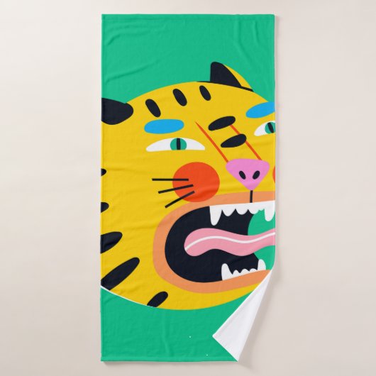 Tigre drôle Abstrait (Serviette de bain)