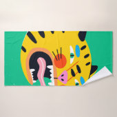 Tigre drôle Abstrait (Serviette de bain)