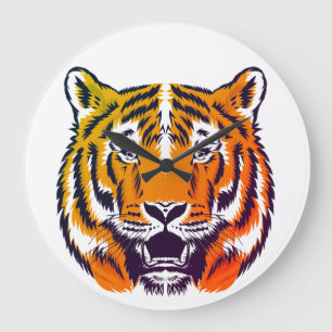 tigre drôle Grande Horloge pour belle maison