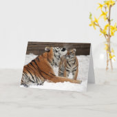 Tigre et carte de jour de mères de CUB (Fleur jaune)