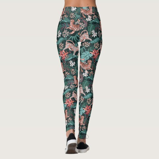 Tigre et Léopard Animal Jungle Imprimer Leggings (Dos)